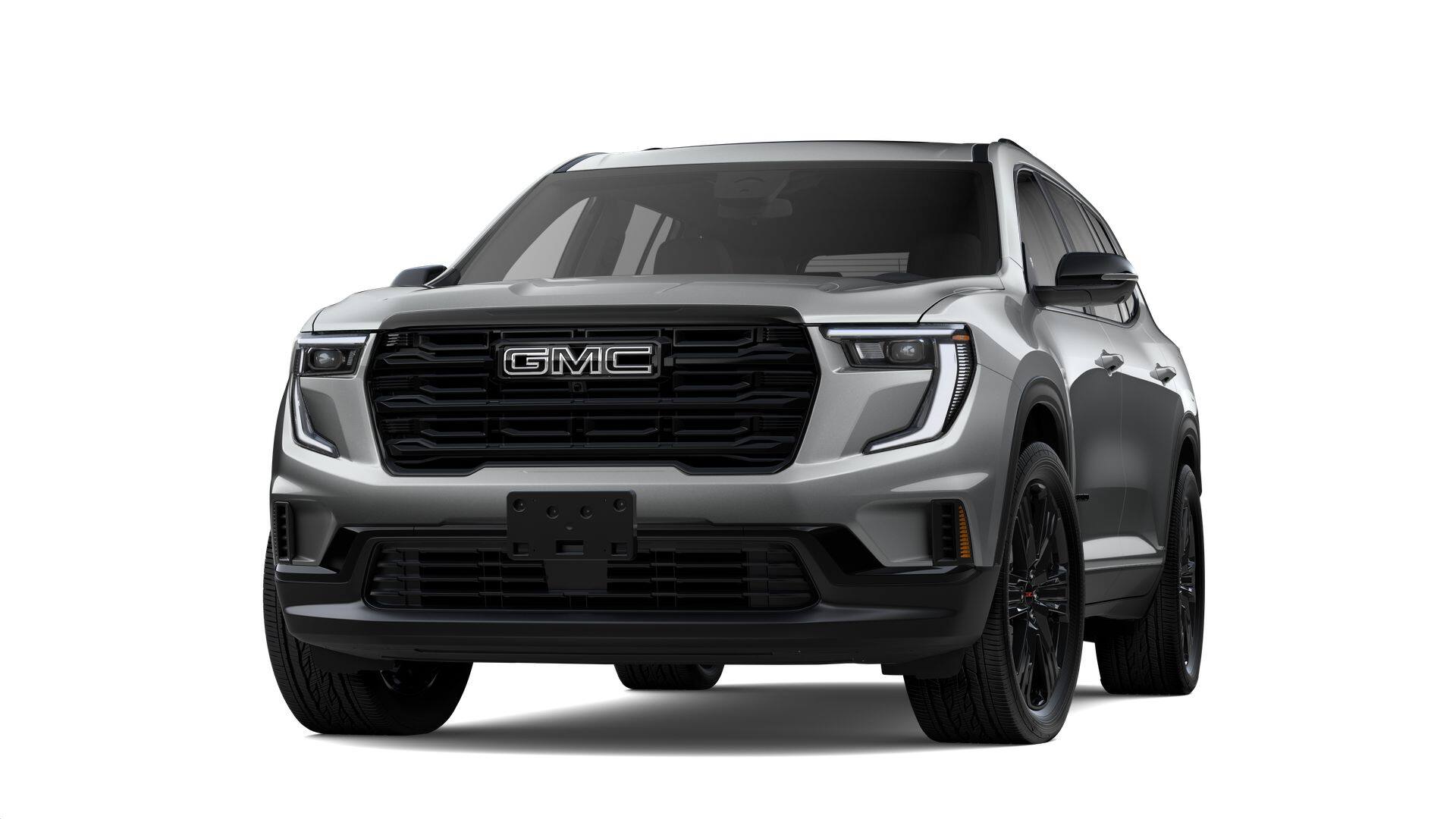 2026 GMC Acadia Elevation in Sterling Metallic — front three-quarter view
